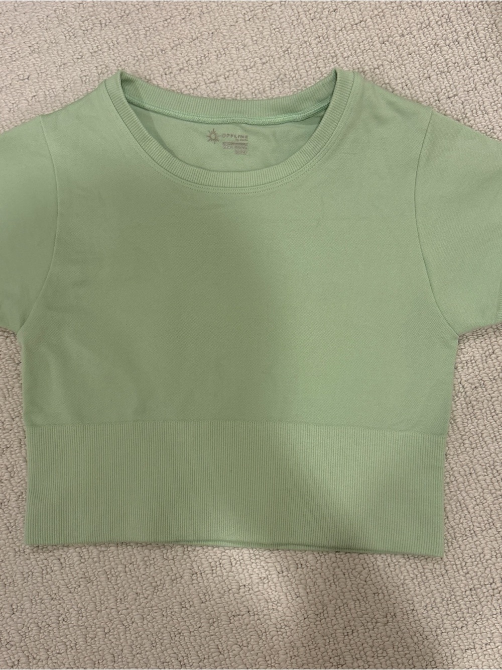 aerie Mint Green Ribbed Hem Crop Top